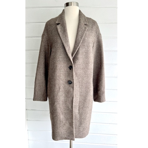 MASSIMO DUTTI Wool/Cotton Blend Coat in Taupe - 38/U.S. 6-8 - Picture 1 of 13